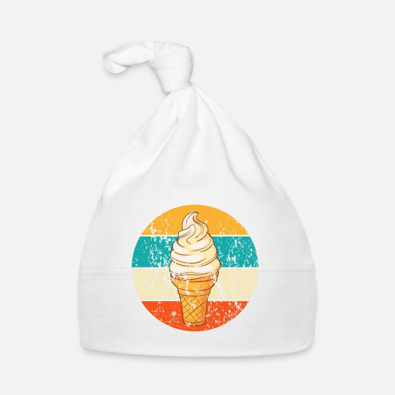 Vintage Retro Eistüte Softeis Baby Bio-Mütze