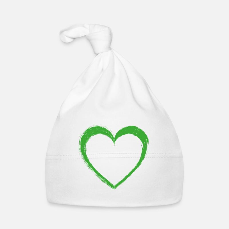 Green Heart Organic Baby Cap