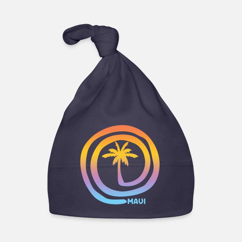 Cool Maui Hawaii Beach Palm Tree Vacation Souvenir Bonnet bio Bébé