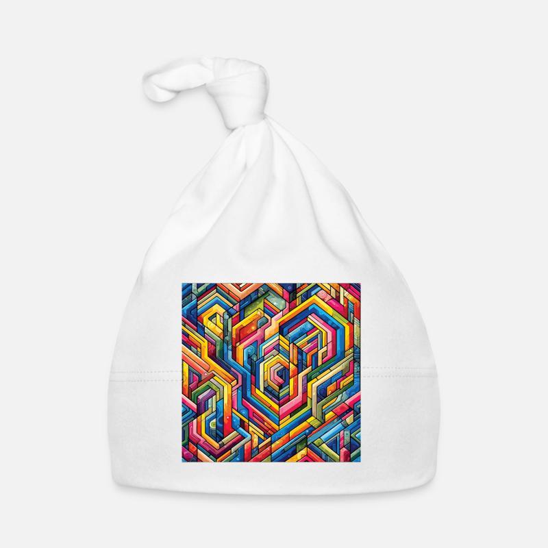 Labyrinthe coloré Art géométrique du labyrinthe Bonnet bio Bébé