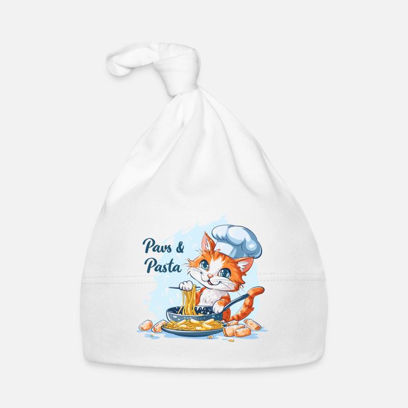 Pfoten und Pasta Paws and Pasta Tier Sprüche Baby Bio-Mütze
