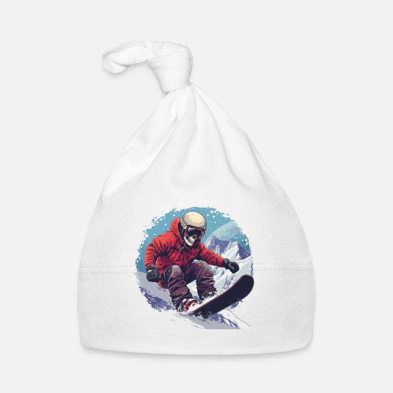Skull Snowboarder Snowboard Après-Ski Bonnet bio Bébé