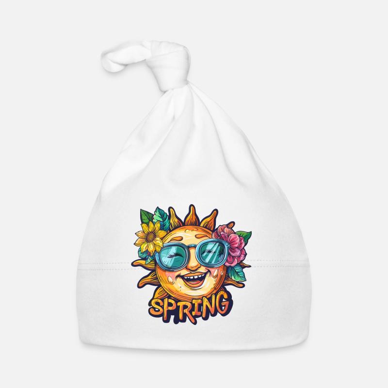 Spring Spring Sun Flowers Organic Baby Cap