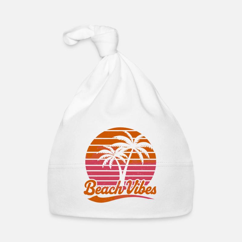 Beach Vibes Retro Sonne Urlaub Palmen Sommer Baby Bio-Mütze