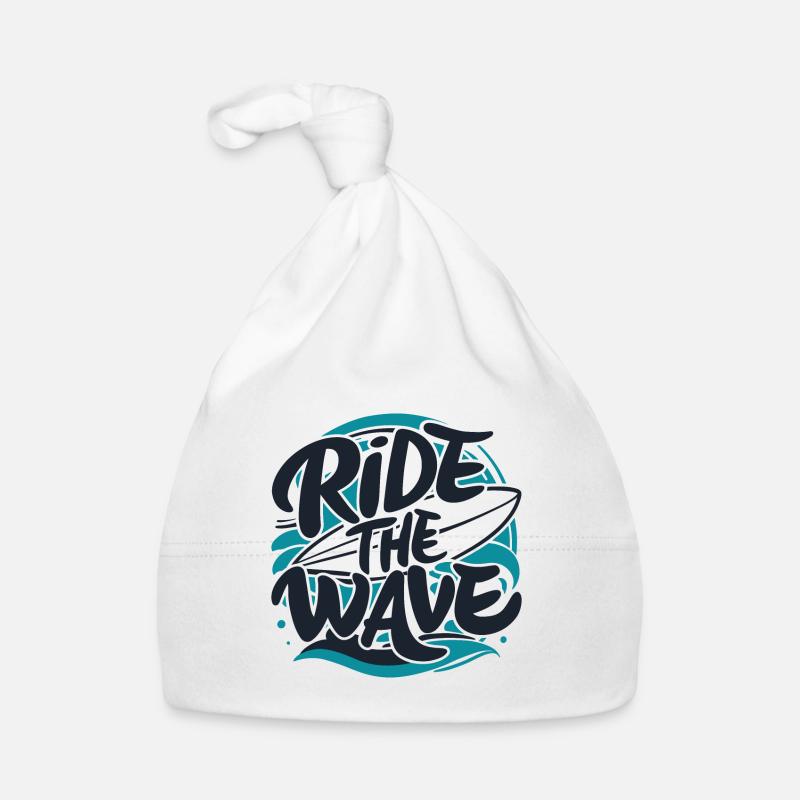 Ride the wave Surfing Surfboard Summer Holiday Organic Baby Cap