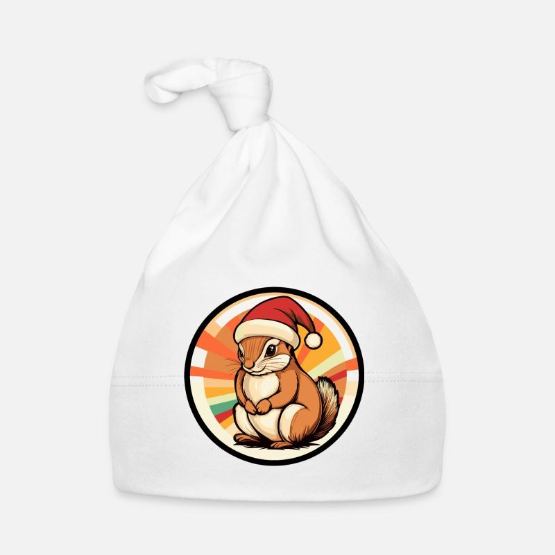 Écureuil Noël Animal Bonnet bio Bébé