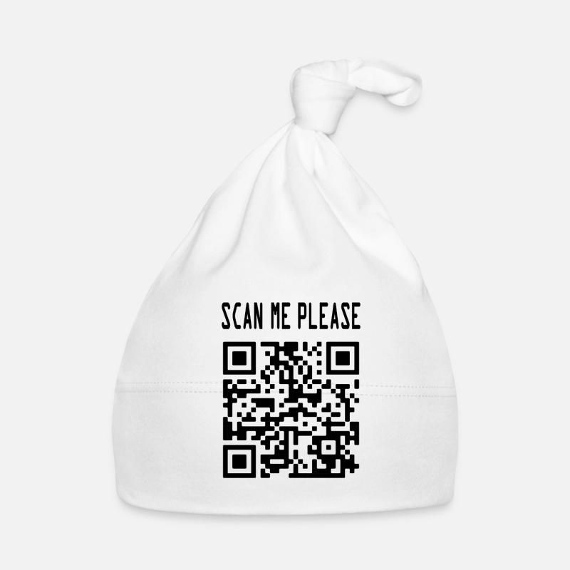 Scannez-moi le code QR pour vous motiver - Bonnet bio Bébé - blanc