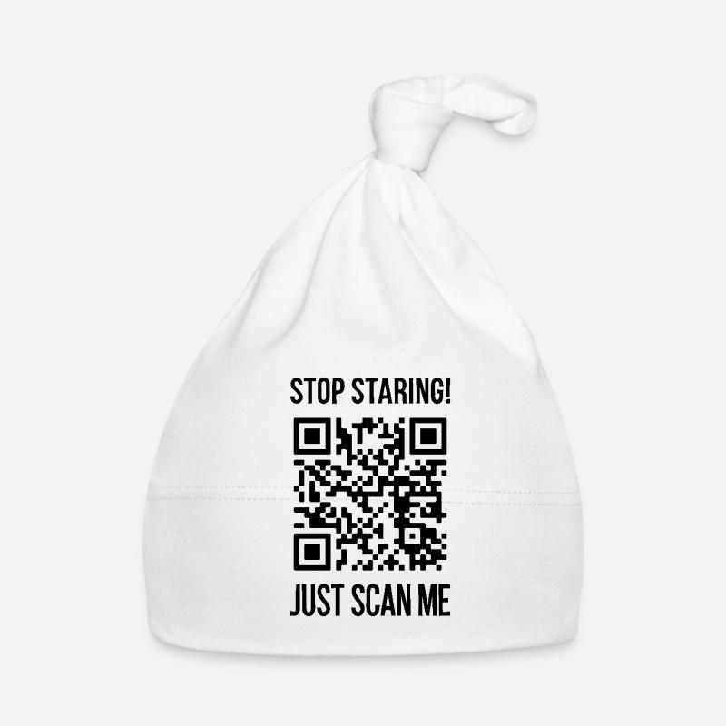 Scannez-moi le code QR pour vous motiver - Bonnet bio Bébé - blanc