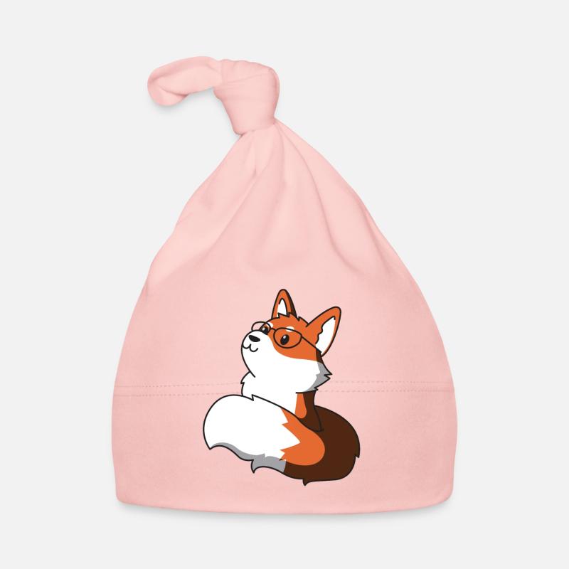 Sly fox with glasses gift idea nerd idea Organic Baby Cap