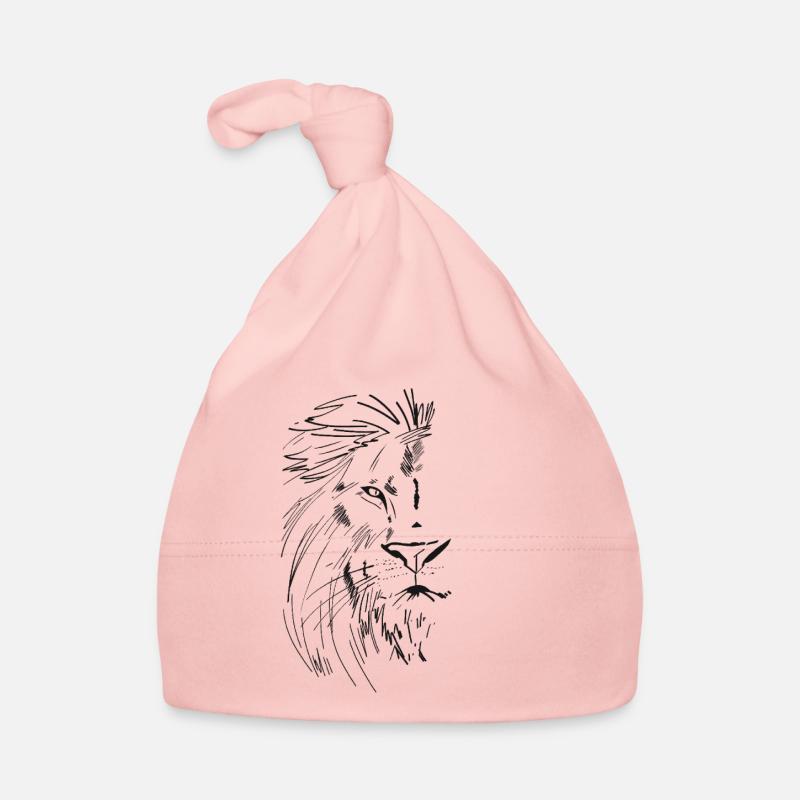 Lion le roi des animaux - Bonnet bio Bébé - rose