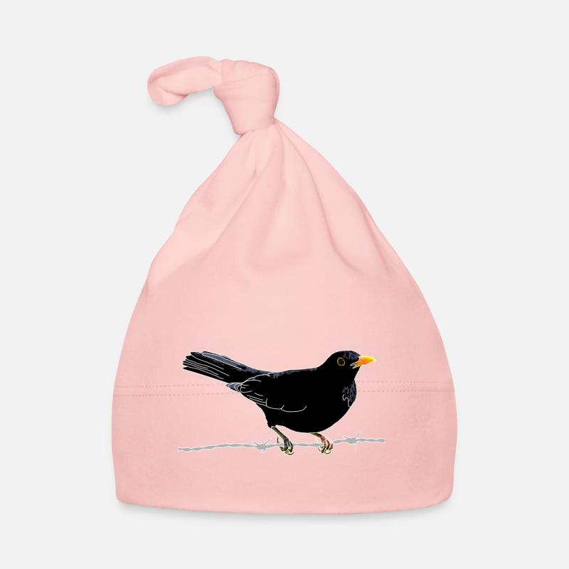 Amsel auf Stacheldraht Baby Bio-Mütze
