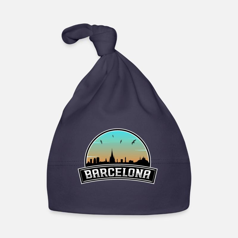 Barcelone Espagne Skyline Souvenir espagnol Bonnet bio Bébé