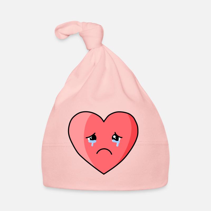 Un cœur triste - Bonnet bio Bébé - rose