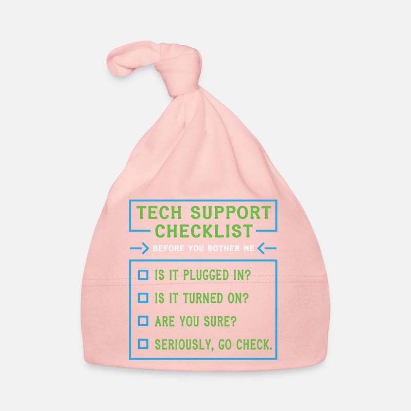 Tech Support Checklist Coding Shirt For Baby Bio-Mütze
