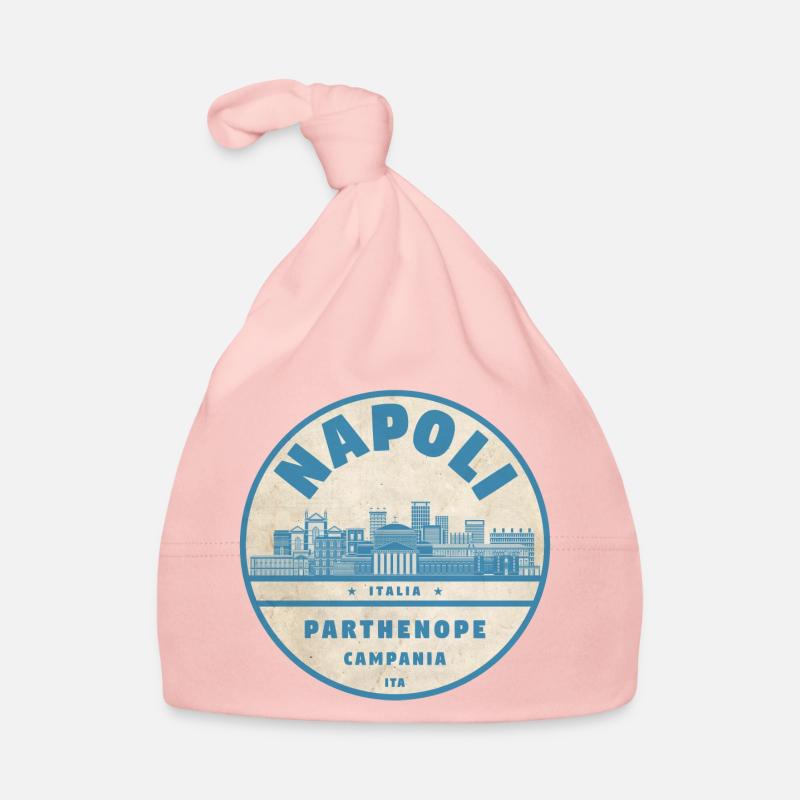 Insigne de la Skyline de Naples - Bonnet bio Bébé - rose