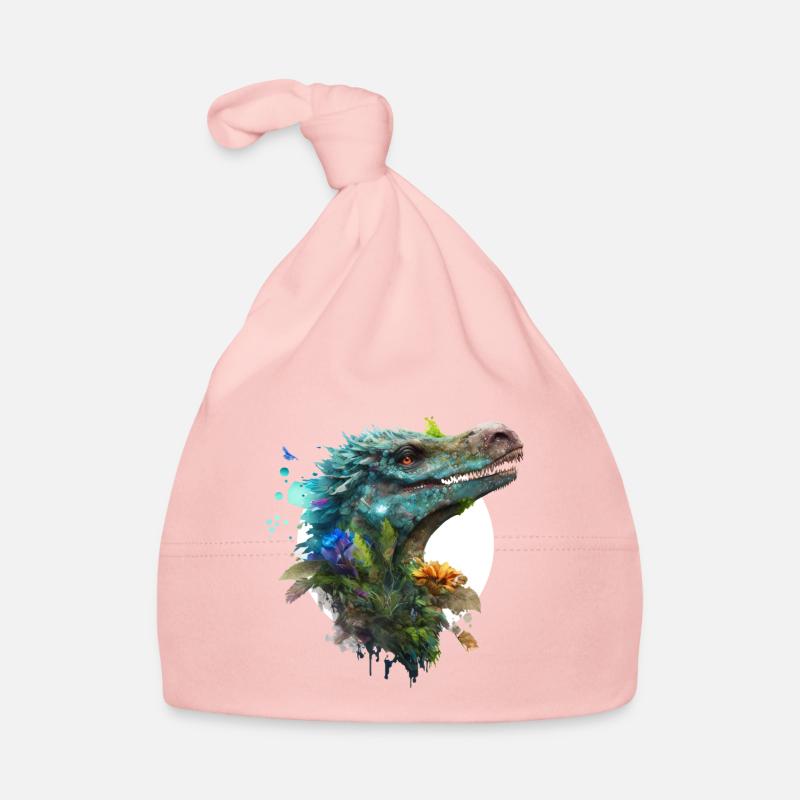 Blauer Velociraptor mit weißem Hintergrund Baby Bio-Mütze