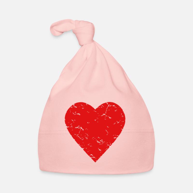 rotes Herz Liebe Hochzeit Muttertag used look chic Baby Bio-Mütze