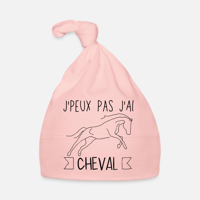 J Peux Pas J Ai Cheval - Bonnet bio Bébé - rose