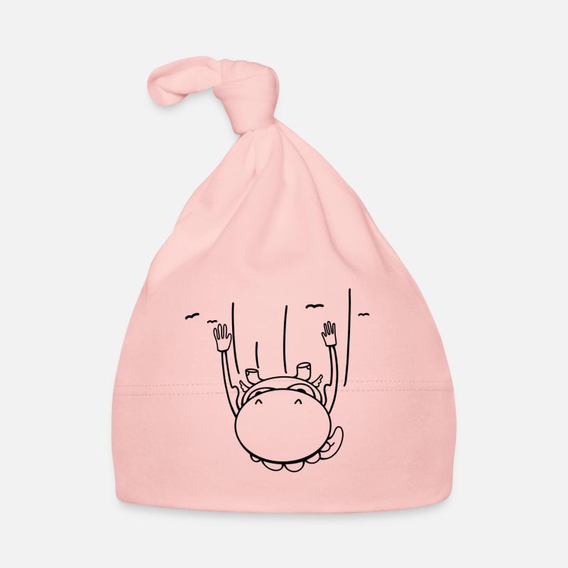 Hippopotame volant - Bonnet bio Bébé - rose
