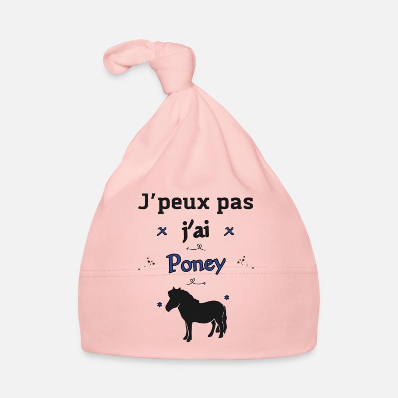 J'peux pas j'ai Poney - Bonnet bio Bébé - rose