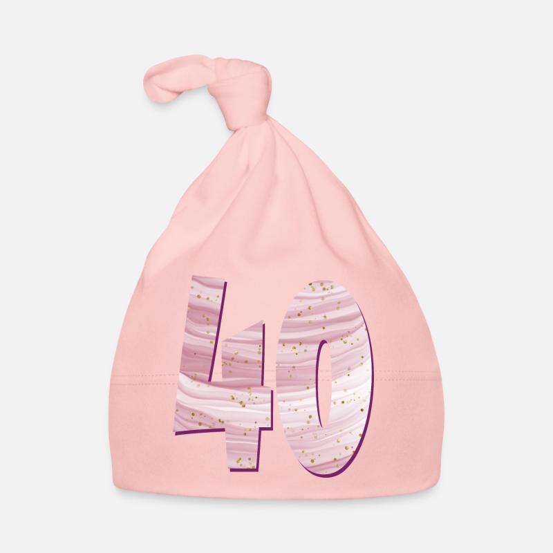 ZAHL 40 VIERZIG - VIERZIGJÄHRIGE GEBURTSTAG Baby Bio-Mütze