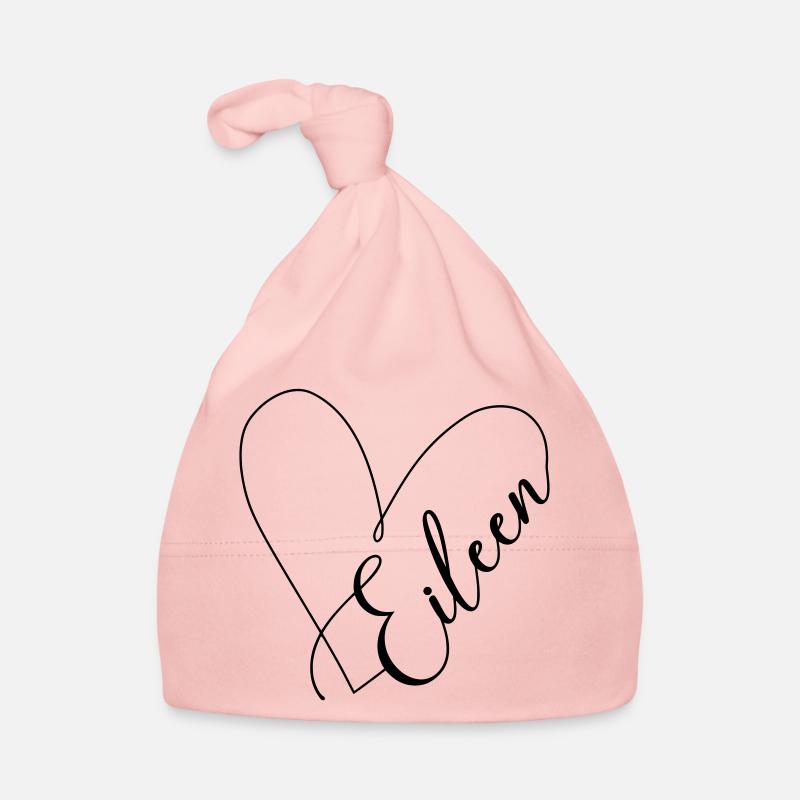 Eileen Name Heart Line Organic Baby Cap