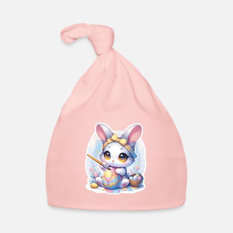 Süßer Chibi-Hase mit Haarband und Ostereiern Baby Bio-Mütze