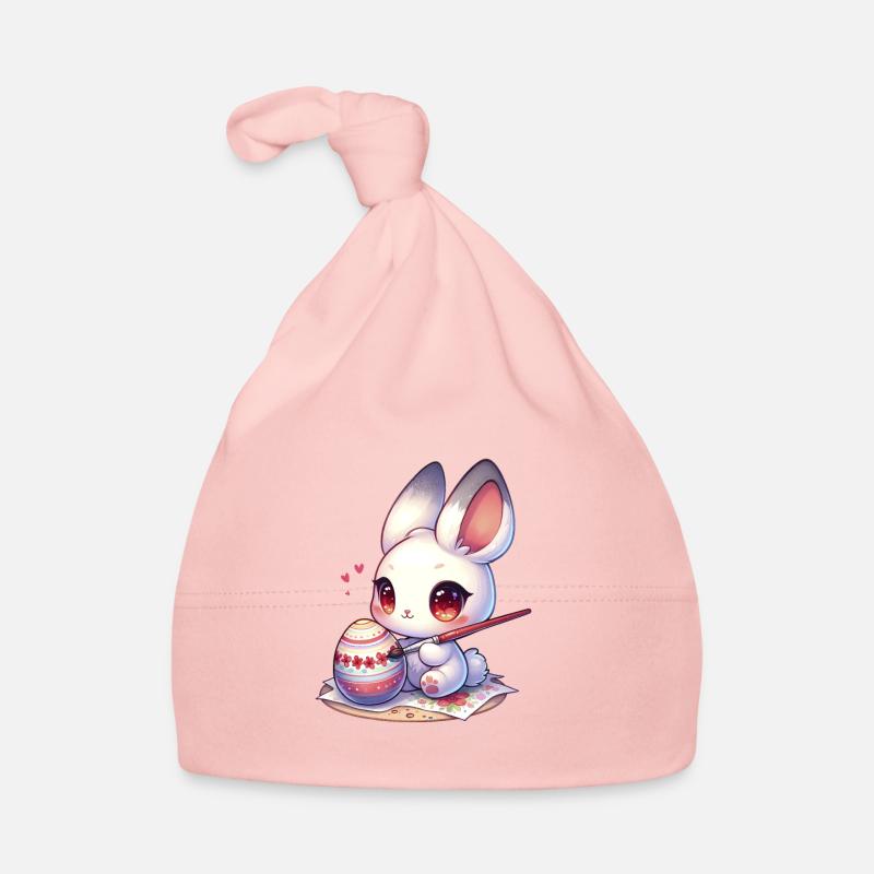 Chibi Hase Malerei Osterei Baby Bio-Mütze