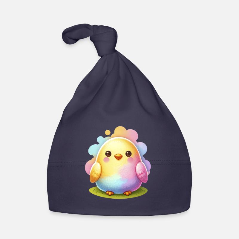 Poussin coloré en forme d’œuf de Pâques Bonnet bio Bébé