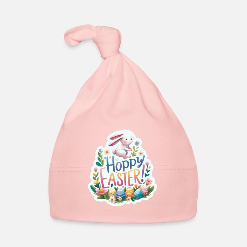 Hoppy Easter Colorful Easter Greetings Organic Baby Cap