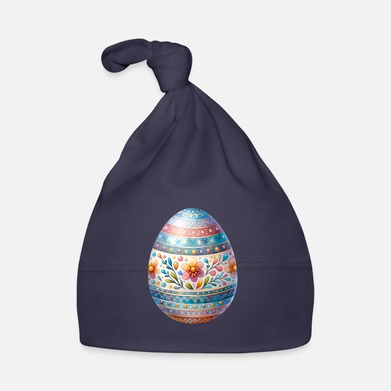 Very Detailed Easter Egg In Watercolor Style Organic Baby Cap