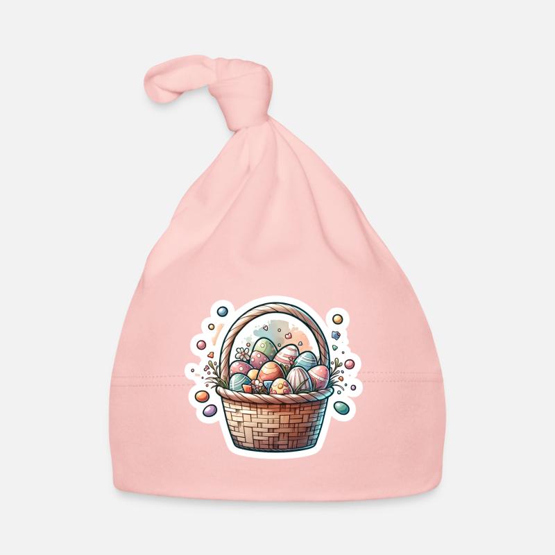 Cute Easter Egg Basket Soft Pastel Color Organic Baby Cap