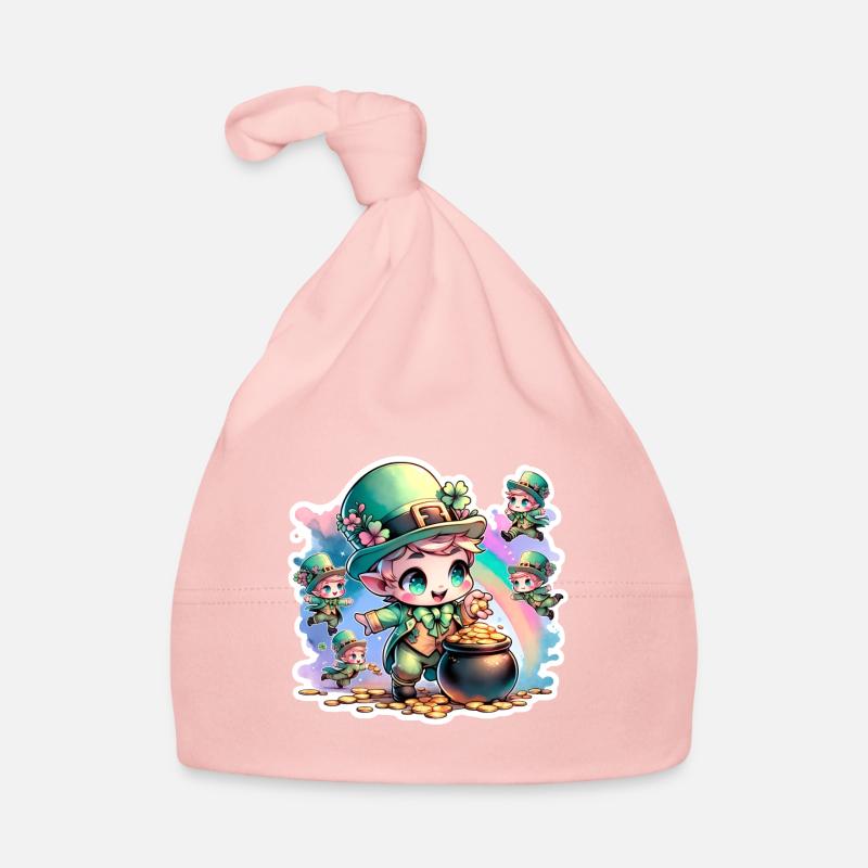 Saint Patrick's Day Chibi Leprechauns Organic Baby Cap