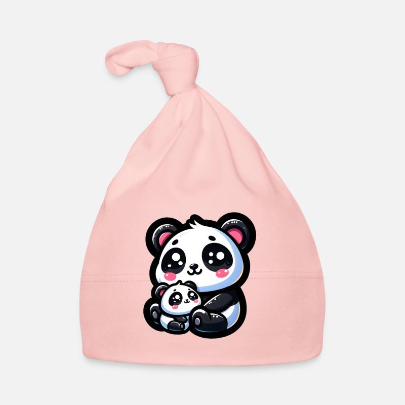 Stolze Pandamutter mit ihrem Jungen zum Muttertag Baby Bio-Mütze