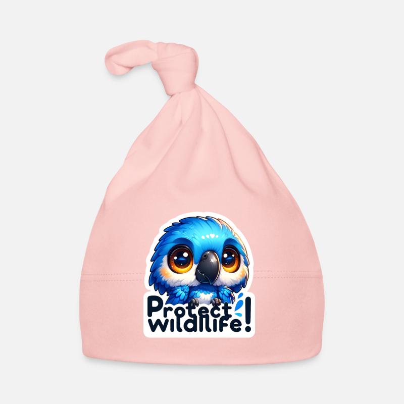 Protect Wildlife Cute Blue Arara (Macaw) Earth Day Organic Baby Cap