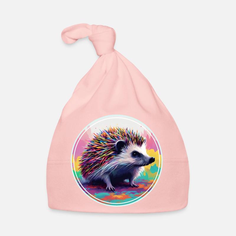 Farbenfrohe digitale Kunst - Igel Baby Bio-Mütze