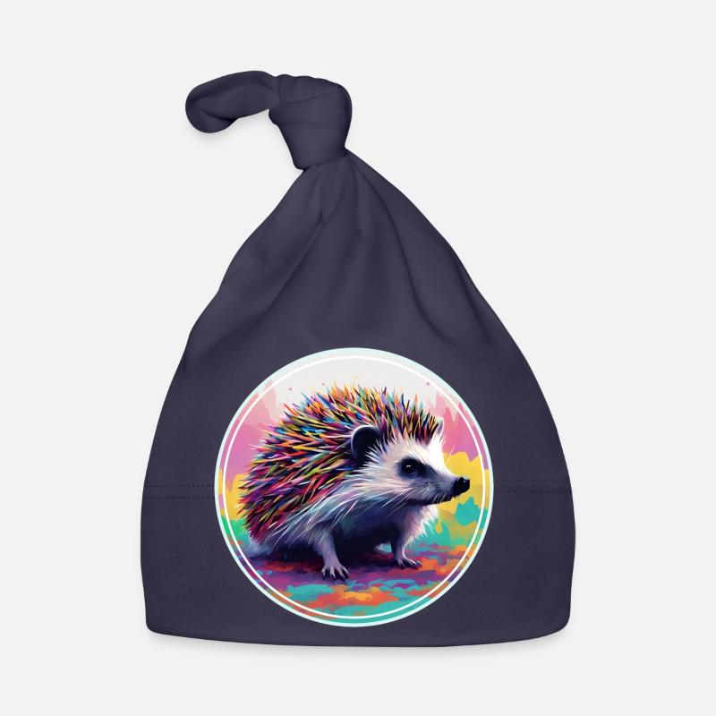 Farbenfrohe digitale Kunst - Igel Baby Bio-Mütze