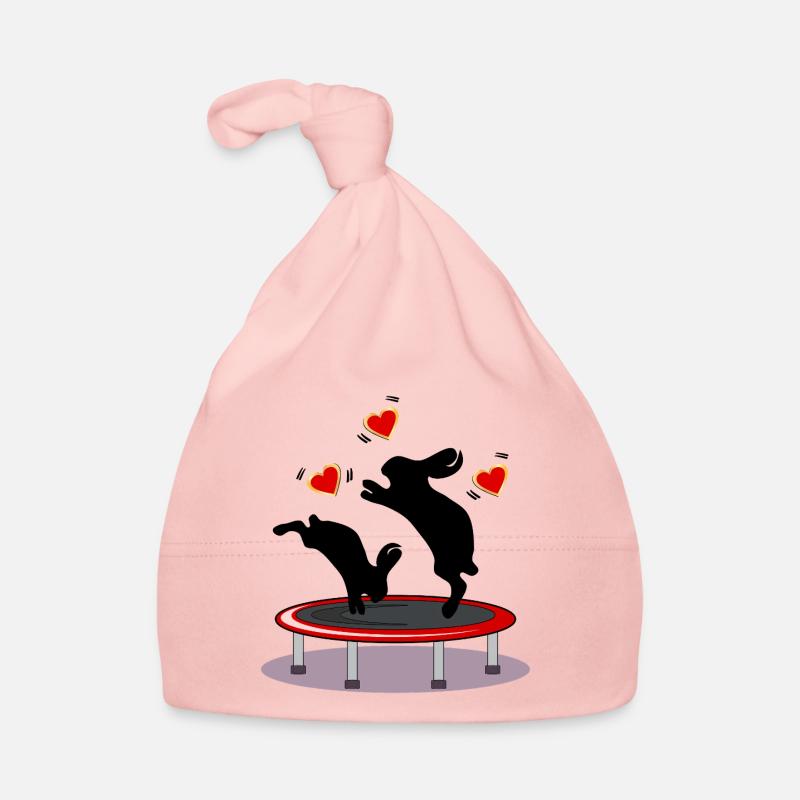 LAPIN DE PÂQUES LAPIN TRAMPOLINE COEURS DE PÂQUES Bonnet bio Bébé