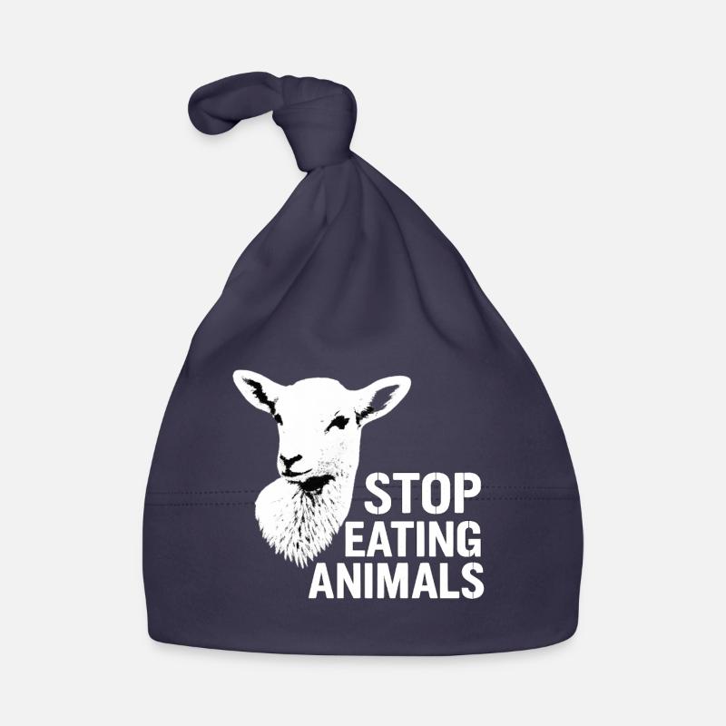 Stop Eating Animals Vegan Message Organic Baby Cap