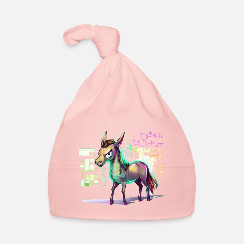 Explosion de couleurs de cheval holographique néon Bonnet bio Bébé