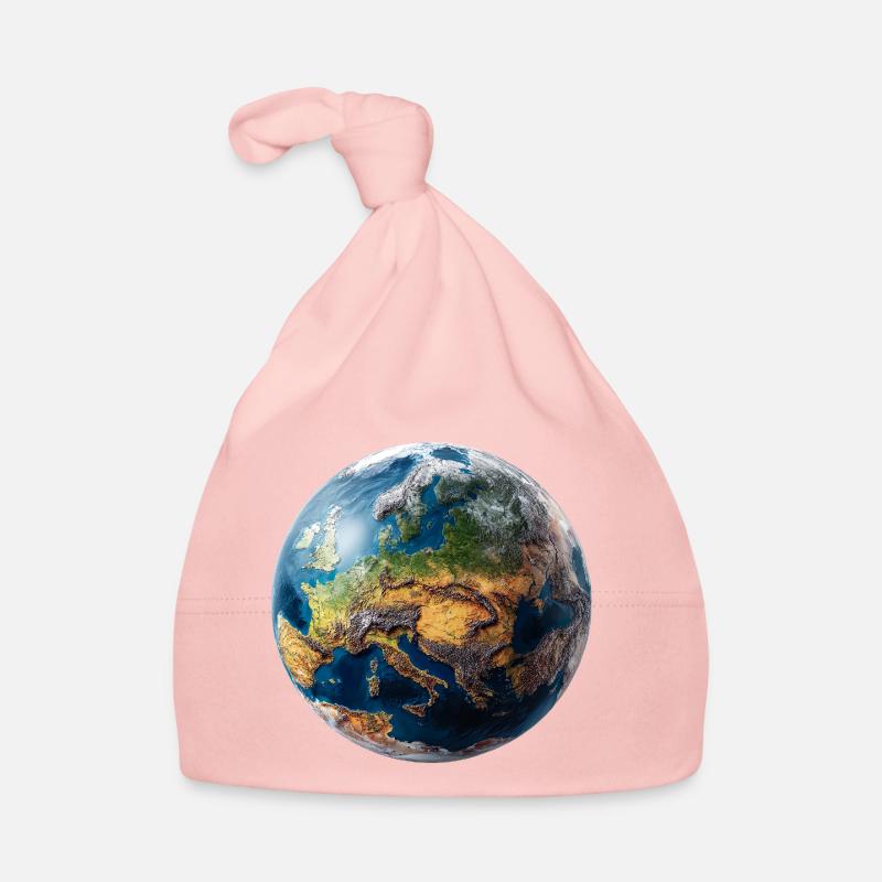 Conception du globe : paysage Europe-Asie Bonnet bio Bébé