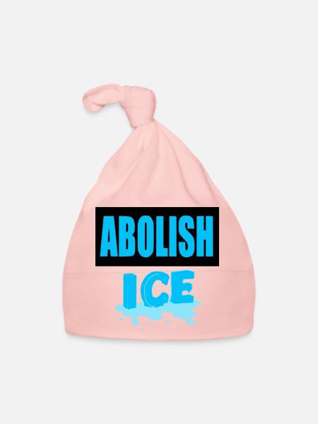 Abolish I.C.E :  - Bonnet bio Bébé - rose - Devant