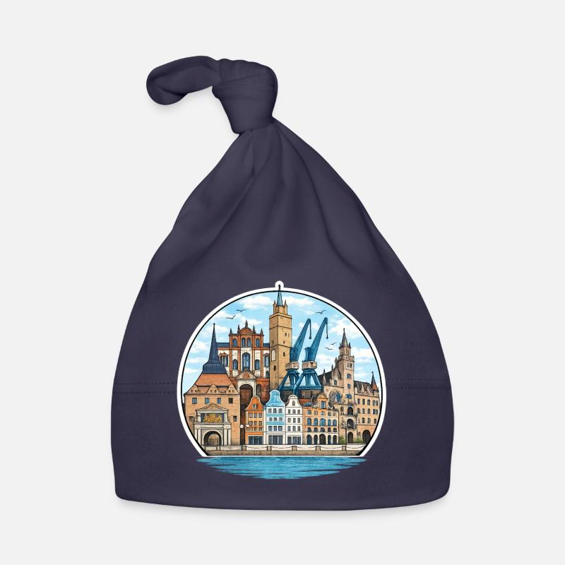 Rostocker Stadtansichtssache Baby Bio-Mütze