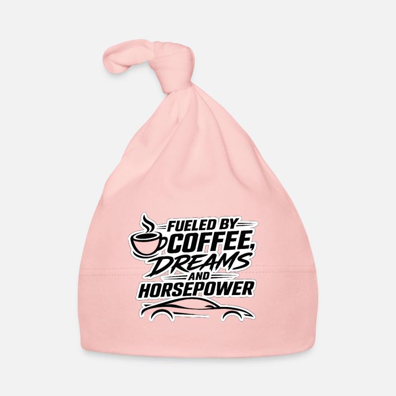 Alimenté par des rêves de café et un char à cheval Bonnet bio Bébé