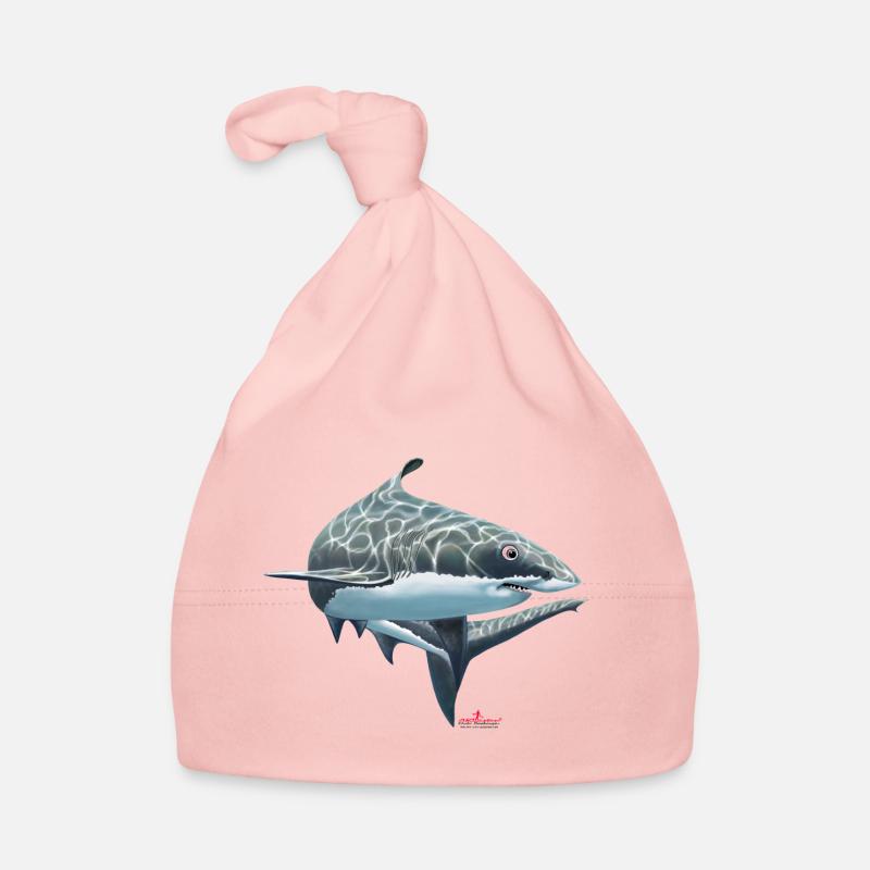 great white shark/ shark Organic Baby Cap