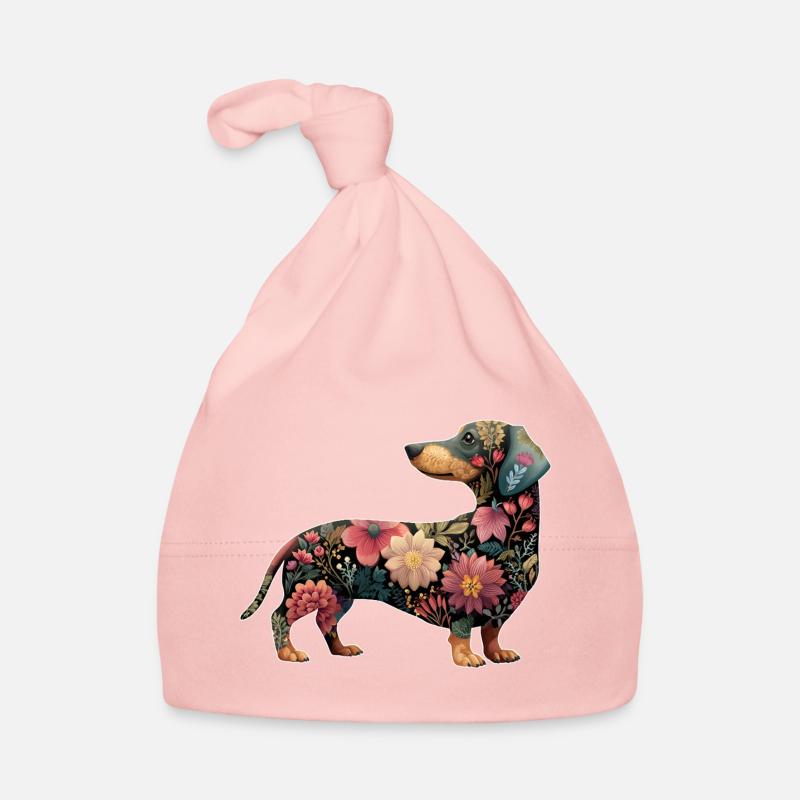 Teckel Teckel Fleurs Florales Bonnet bio Bébé