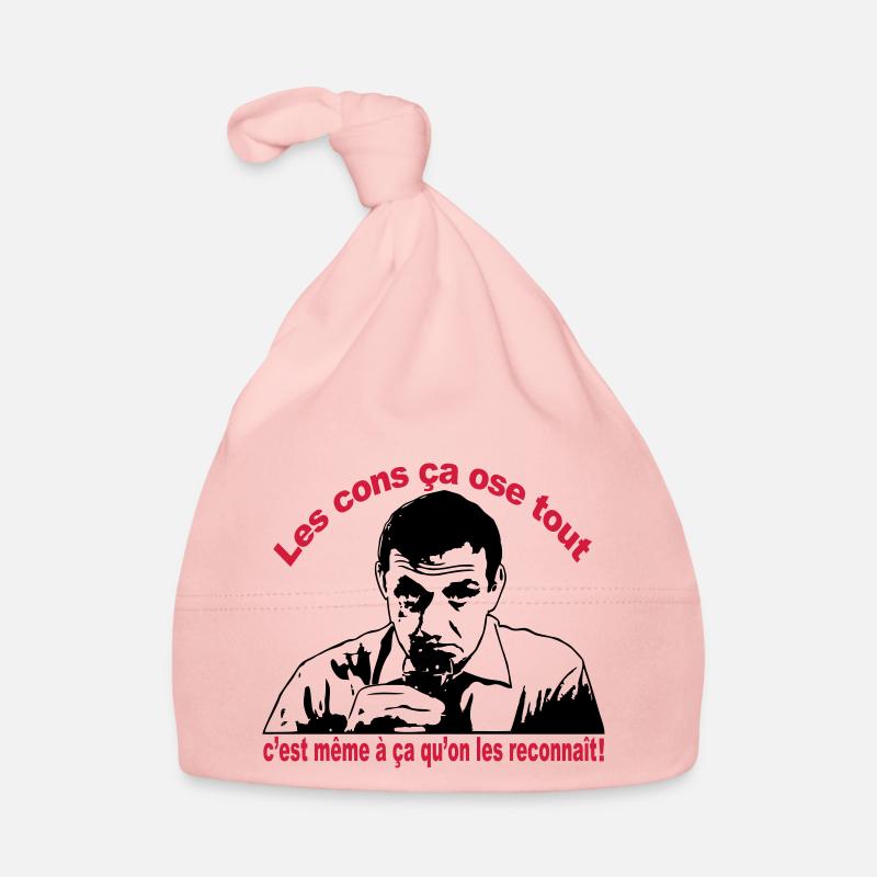 les cons ça ose tout lino ventura - Bonnet bio Bébé - rose