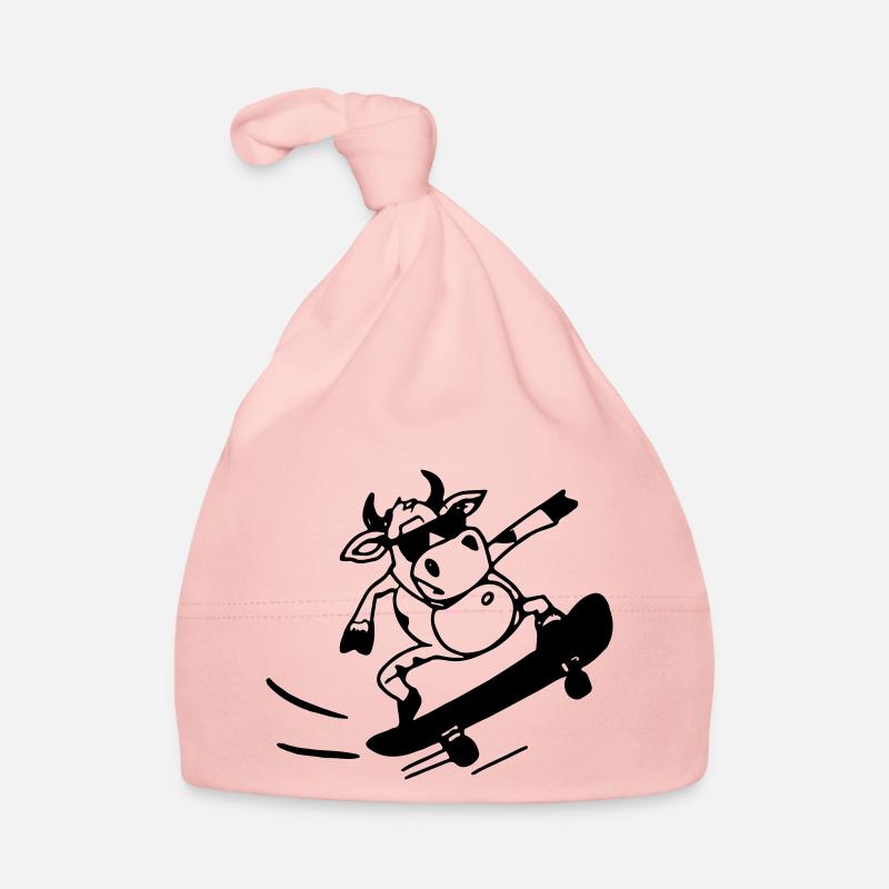 Vache Skateboard Idée Cadeau Drôle Bonnet bio Bébé