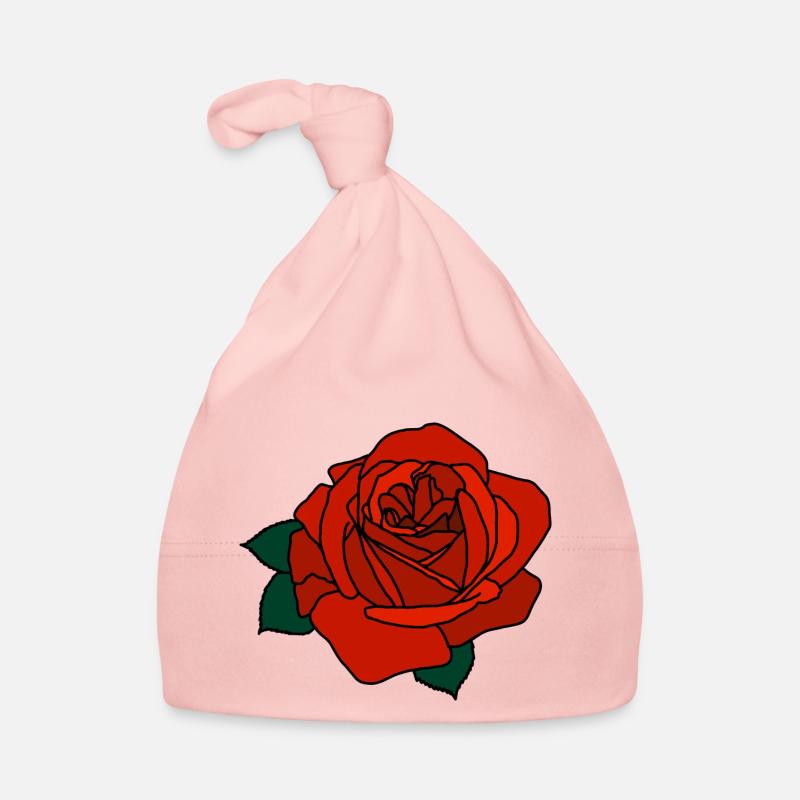 Rote Rose Baby Bio-Mütze