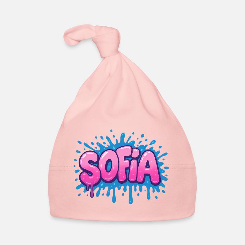 Graffiti SOFIA Name Gift Ideal druckbar auf Baby Bio-Mütze